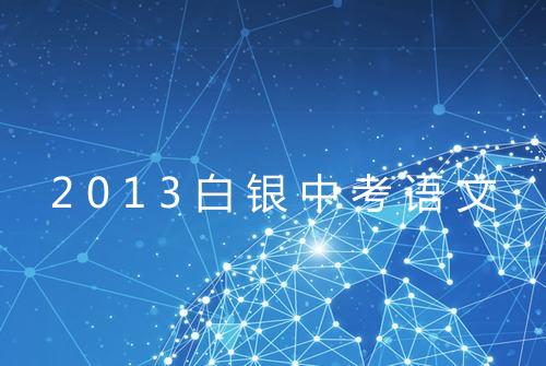 2013白银中考语文