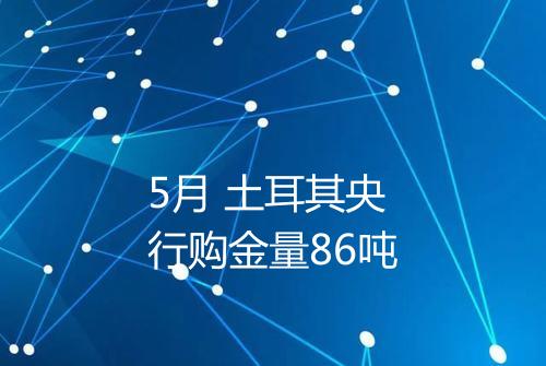 5月 土耳其央行购金量86吨