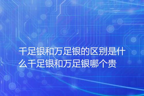 千足银和万足银的区别是什么千足银和万足银哪个贵