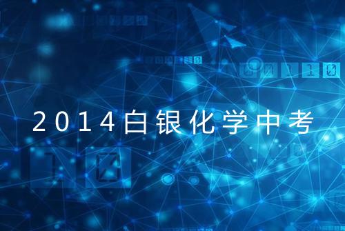 2014白银化学中考