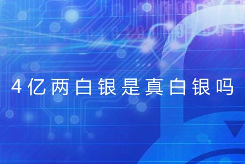 4亿两白银是真白银吗
