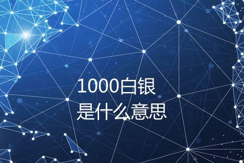 1000白银是什么意思