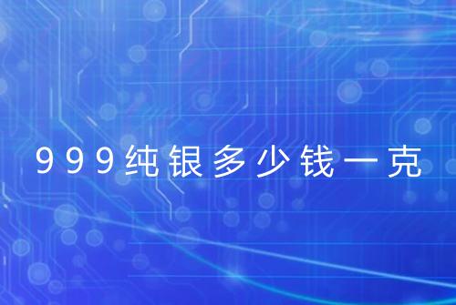999纯银多少钱一克
