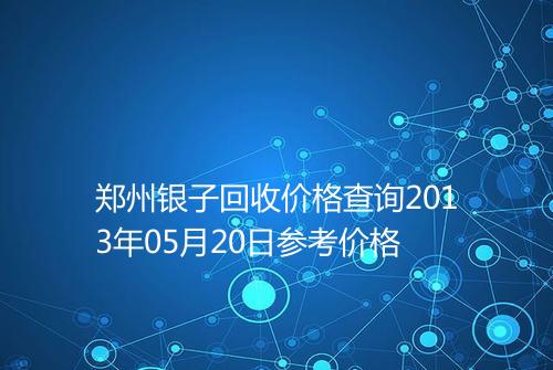 郑州银子回收价格查询2013年05月20日参考价格