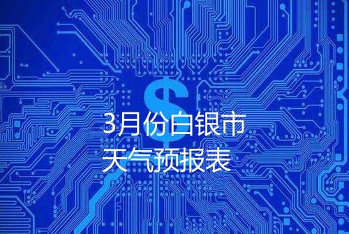 3月份白银市天气预报表