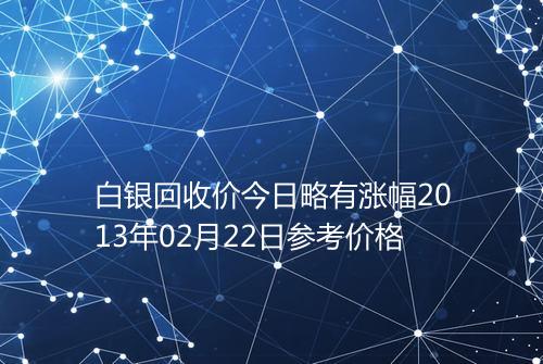 白银回收价今日略有涨幅2013年02月22日参考价格