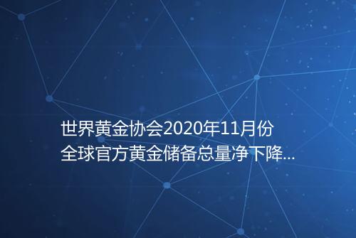 世界黄金协会2020年11月份全球官方黄金储备总量净下降65吨