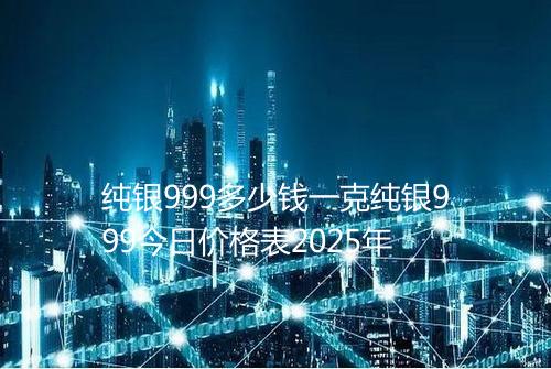 纯银999多少钱一克纯银999今日价格表2025年
