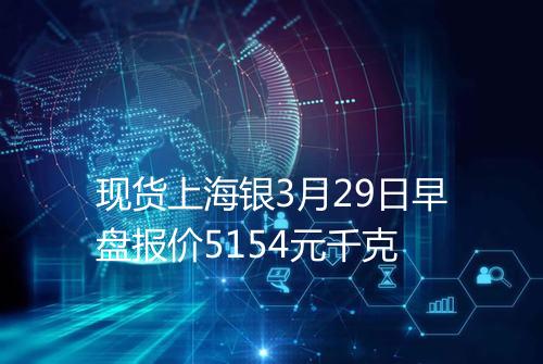 现货上海银3月29日早盘报价5154元千克