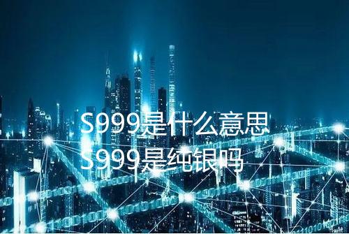 S999是什么意思S999是纯银吗
