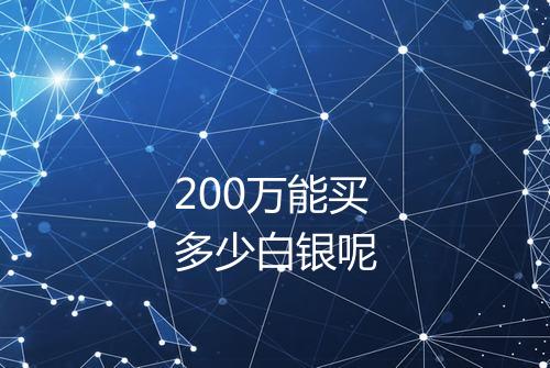 200万能买多少白银呢