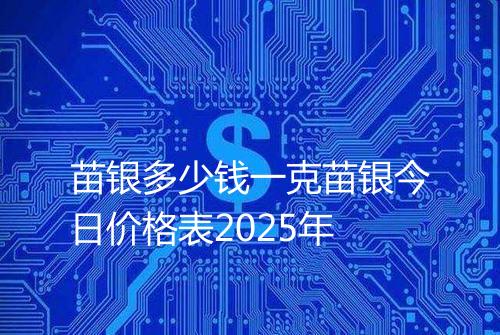 苗银多少钱一克苗银今日价格表2025年