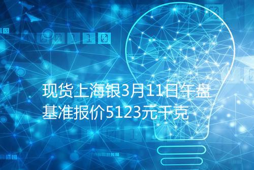 现货上海银3月11日午盘基准报价5123元千克