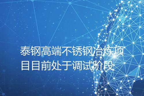 泰钢高端不锈钢冶炼项目目前处于调试阶段