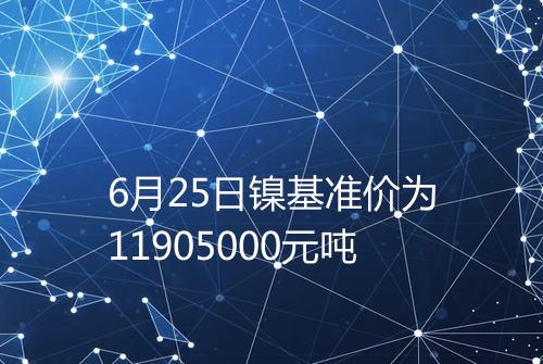 6月25日镍基准价为11905000元吨