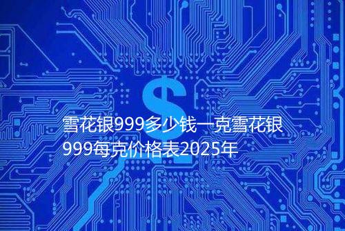 雪花银999多少钱一克雪花银999每克价格表2025年
