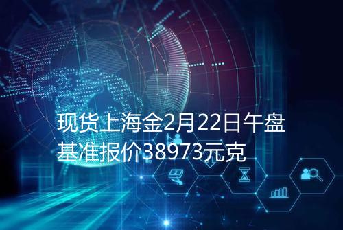 现货上海金2月22日午盘基准报价38973元克