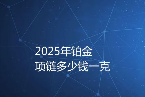 2025年铂金项链多少钱一克