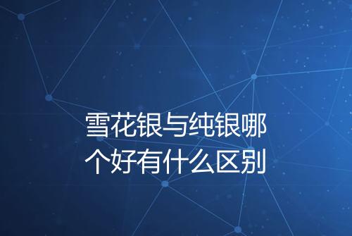 雪花银与纯银哪个好有什么区别
