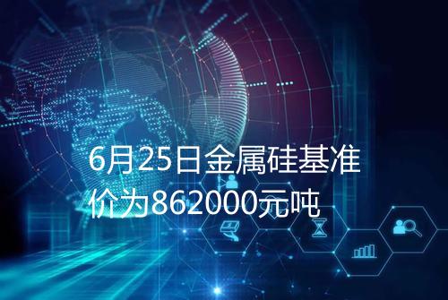 6月25日金属硅基准价为862000元吨