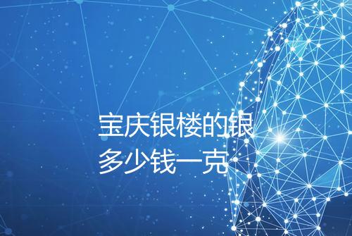 宝庆银楼的银多少钱一克