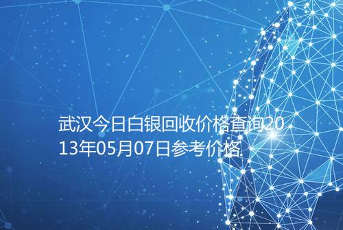 武汉今日白银回收价格查询2013年05月07日参考价格