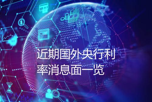 近期国外央行利率消息面一览