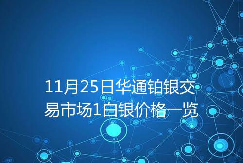 11月25日华通铂银交易市场1白银价格一览
