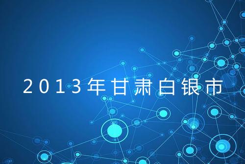 2013年甘肃白银市