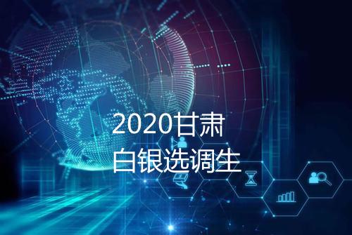 2020甘肃白银选调生