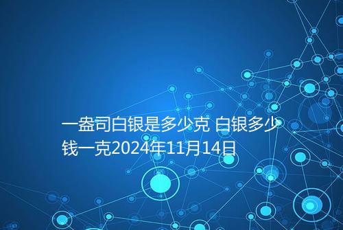 一盎司白银是多少克 白银多少钱一克2024年11月14日