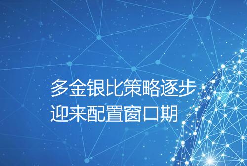 多金银比策略逐步迎来配置窗口期