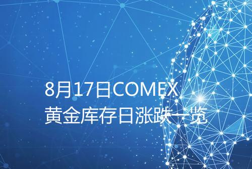 8月17日COMEX黄金库存日涨跌一览