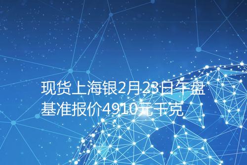 现货上海银2月23日午盘基准报价4910元千克