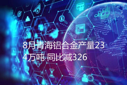 8月青海铝合金产量234万吨 同比减326