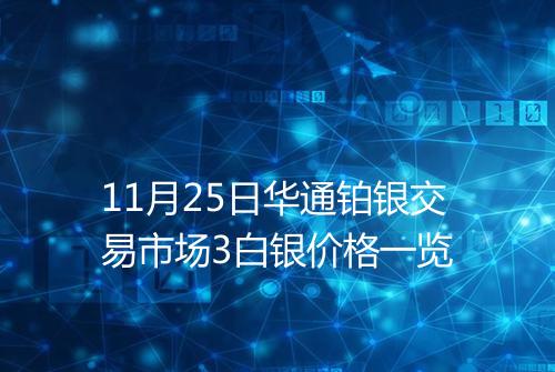 11月25日华通铂银交易市场3白银价格一览