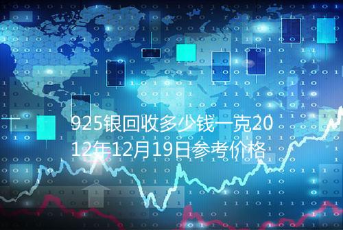 925银回收多少钱一克2012年12月19日参考价格