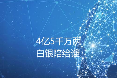 4亿5千万两白银陪给谁