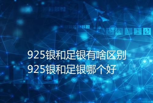 925银和足银有啥区别925银和足银哪个好