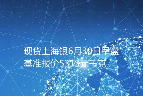 现货上海银6月30日早盘基准报价5313元千克