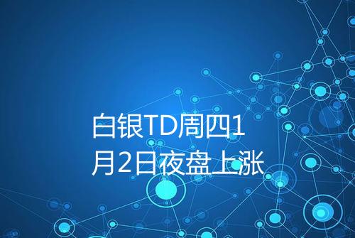 白银TD周四1月2日夜盘上涨