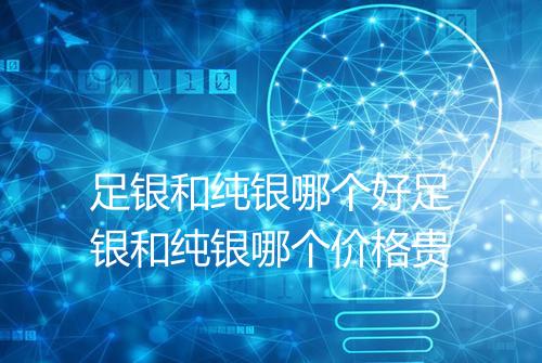足银和纯银哪个好足银和纯银哪个价格贵