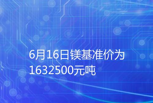 6月16日镁基准价为1632500元吨