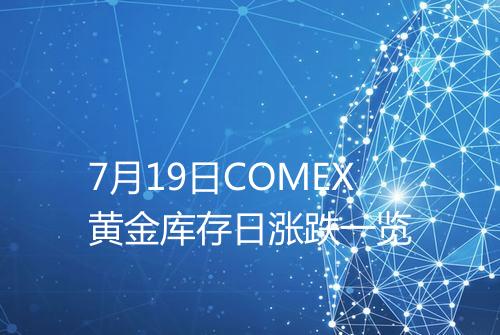 7月19日COMEX黄金库存日涨跌一览