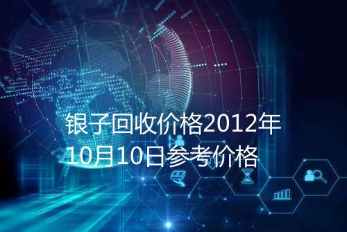 银子回收价格2012年10月10日参考价格