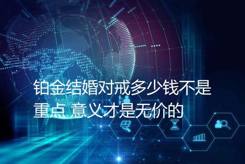铂金结婚对戒多少钱不是重点 意义才是无价的