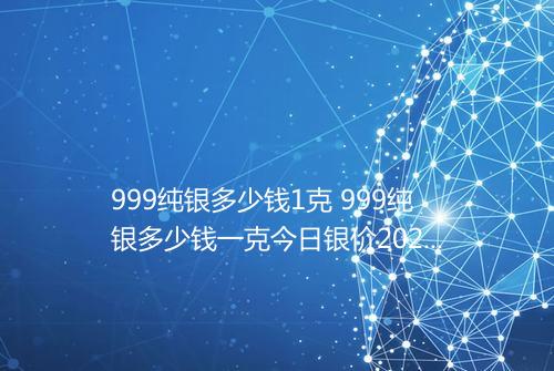 999纯银多少钱1克 999纯银多少钱一克今日银价2025年