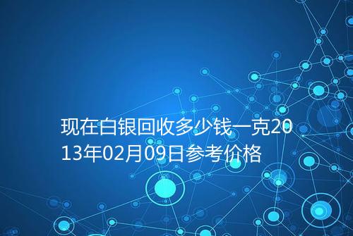 现在白银回收多少钱一克2013年02月09日参考价格