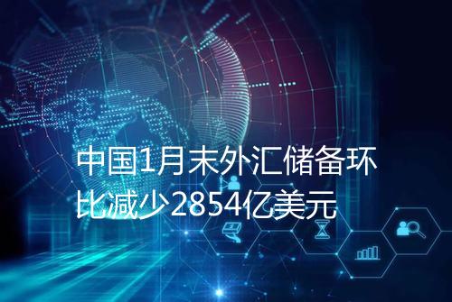 中国1月末外汇储备环比减少2854亿美元