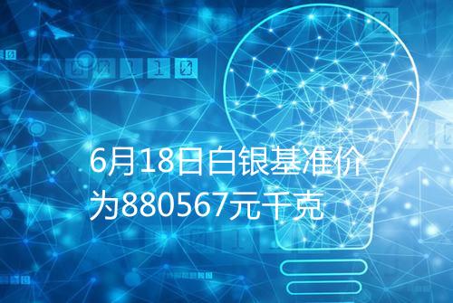 6月18日白银基准价为880567元千克